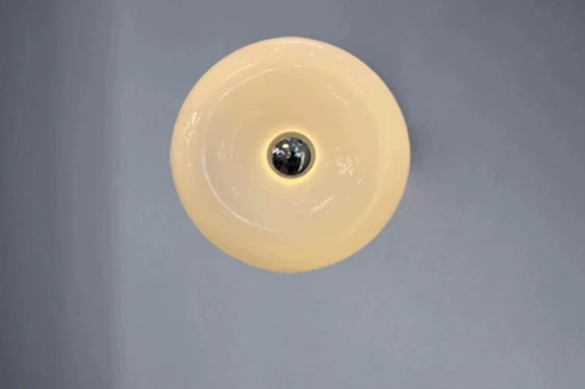 Modern White Glass Wall Lamp: Bauhaus Industrial Style